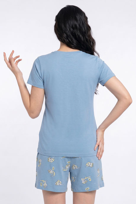 Zivame Farm Lore Knit Cotton Short Set - Glaciar Lake — image 2